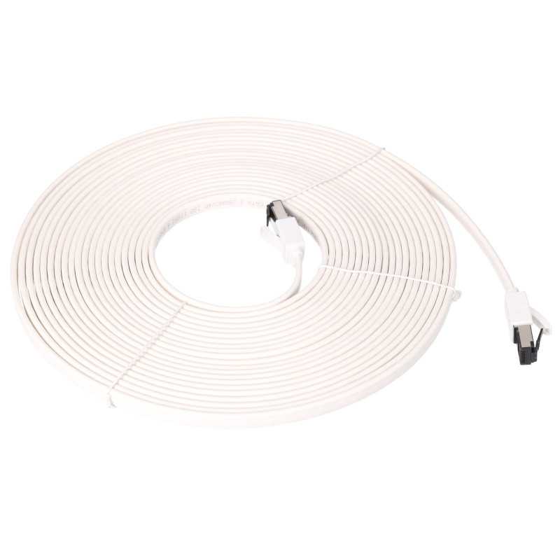 EXTRALINK LAN PATCHCORD CAT.8 U/FTP 10M 40G FLAT SHIELDED FOILED TWISTED PAIR BARE COPPER WHITE - Изображение 2