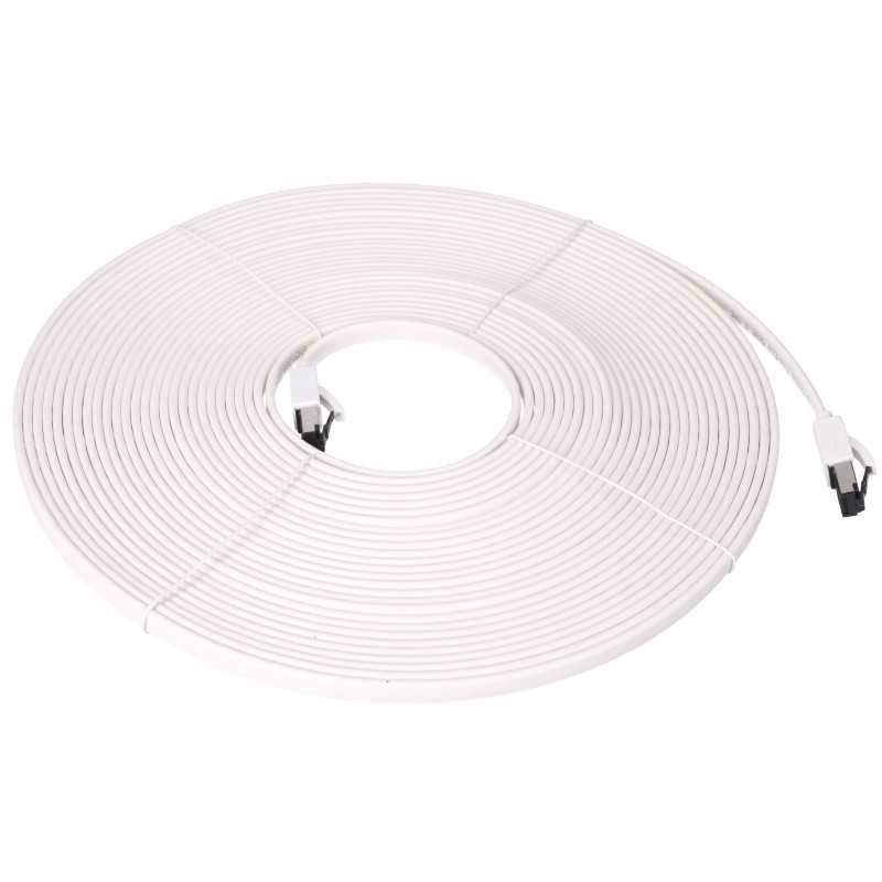 Extralink Kat.8 U/FTP 15m 40G Biały | Patchcord LAN | płaski, Miedź Kabel sieciowy skrętka - Zdjęcie 2