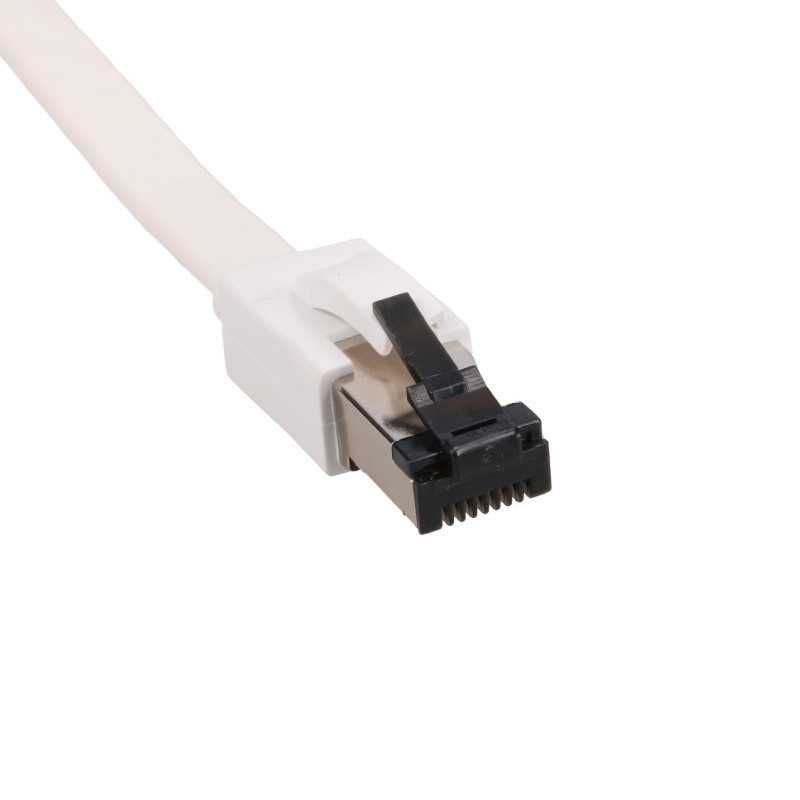 EXTRALINK LAN PATCHCORD CAT.8 U/FTP 15M 40G FLAT SHIELDED FOILED TWISTED PAIR BARE COPPER WHITE - Imagem 3