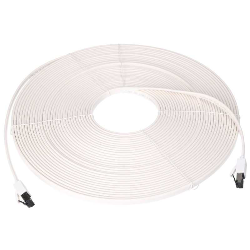 EXTRALINK LAN PATCHCORD CAT.8 U/FTP 20M 40G FLAT SHIELDED FOILED TWISTED PAIR BARE COPPER WHITE - Изображение 2
