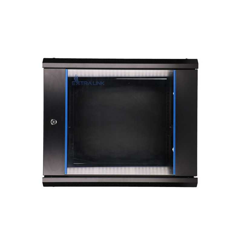 Extralink 9U 600x600 Siyah Duvara Monteli Rack Dolabı - Görsel 2