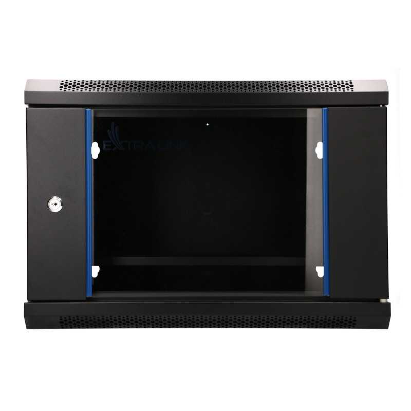 Extralink Lite 6U 530x400 Schwarz | Serverschrank | wandmontiert, inklusive Fachboden - Bild 2
