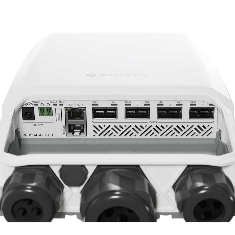 MikroTik CRS504-4XQ-OUT | Switch | Cloud Router Switch, 4x 100G QSFP28, 1x RJ45 100Mb/s, IP66 - Imagen 4