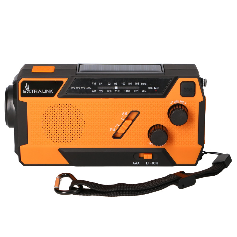 Extralink SR-4000 | Rádio solar de emergência com manivela | dínamo, powerbank 4000mAh, com lanterna SOS - Imagem 4