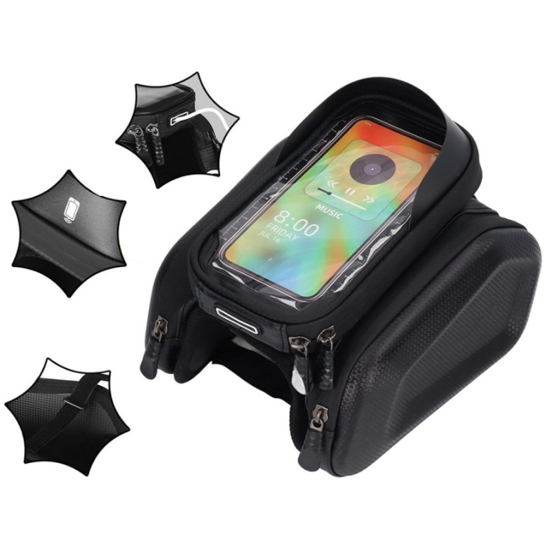 Bolsa de bicicleta Extralink, alforja impermeable para cuadro con funda para teléfono - Imagen 2