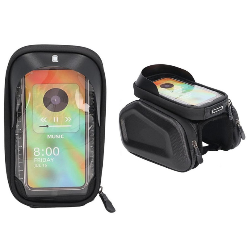 Bolsa de bicicleta Extralink, alforja impermeable para cuadro con funda para teléfono - Imagen 6