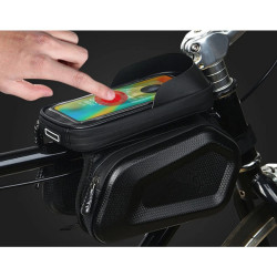 Bolsa de bicicleta Extralink, alforja impermeable para cuadro con funda para teléfono - Imagen 10