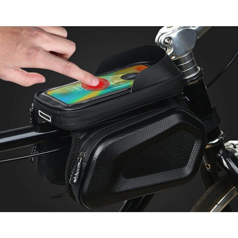 Bolsa de Bicicleta Extralink, Alforge Impermeável para Quadro com Capa para Telefone - Imagem 10