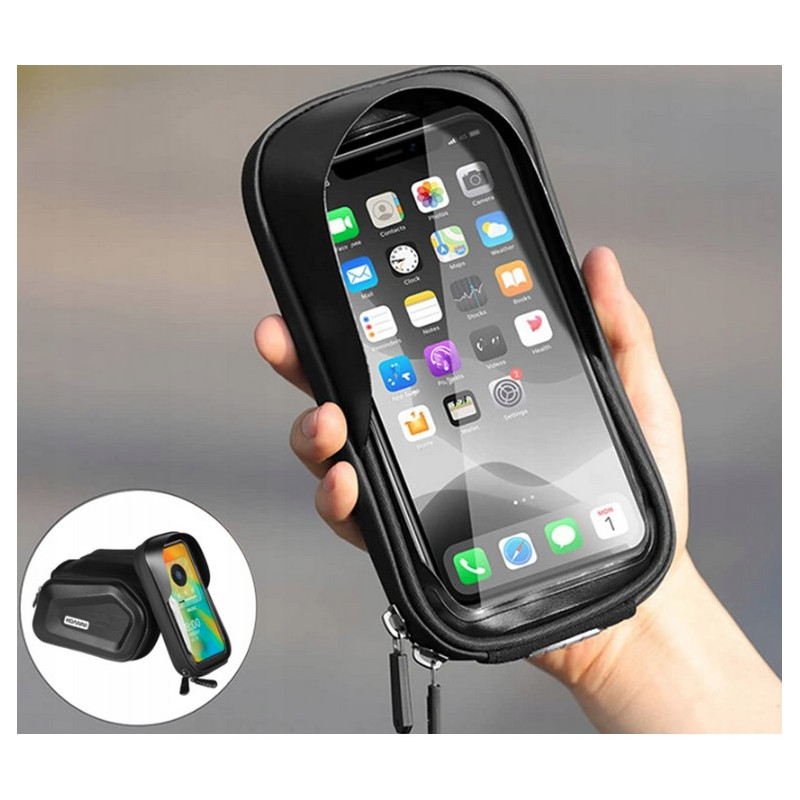 Bolsa de bicicleta Extralink, alforja impermeable para cuadro con funda para teléfono - Imagen 11