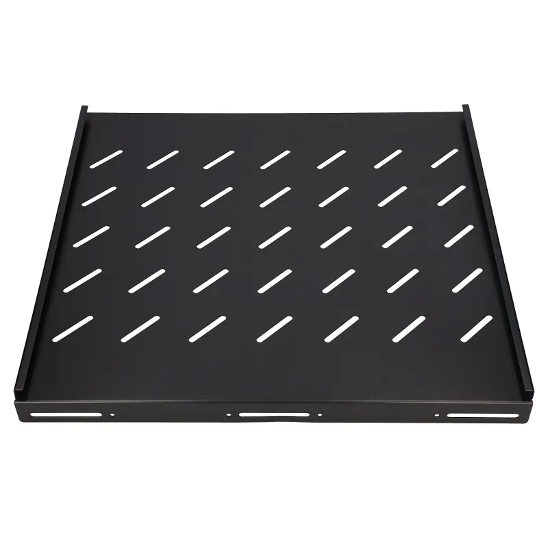 Extralink 1U 500mm Czarna Półka 19", 502 x 472mm, mocowana punktowo, do szaf o głębokości 800mm