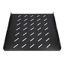 Extralink 1U 500mm Czarna Półka 19", 502 x 472mm, mocowana punktowo, do szaf o głębokości 800mm