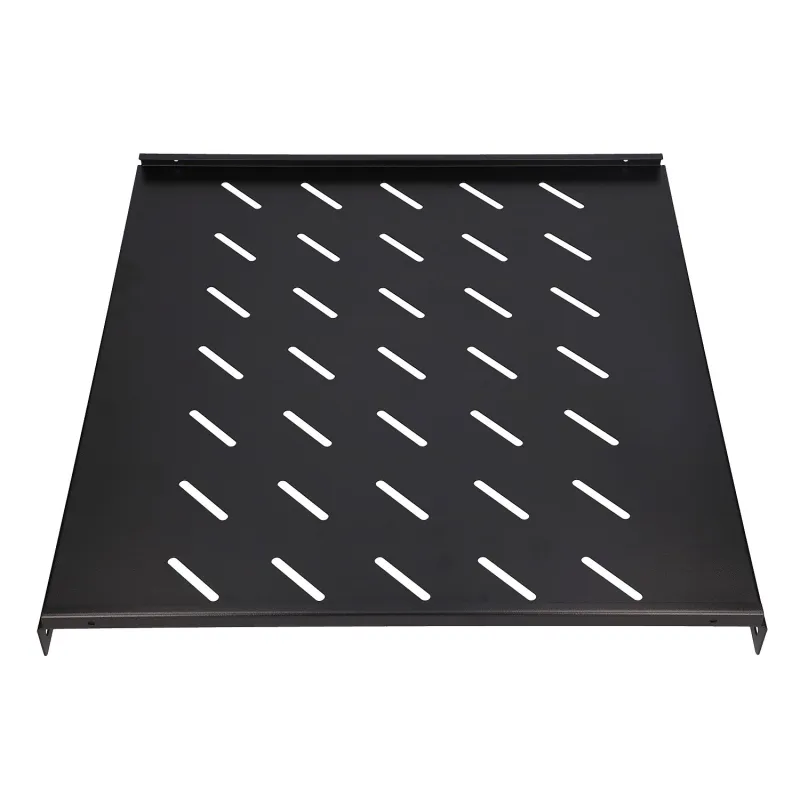 Extralink 1U 500mm Czarna Półka 19", 502 x 472mm, mocowana punktowo, do szaf o głębokości 800mm