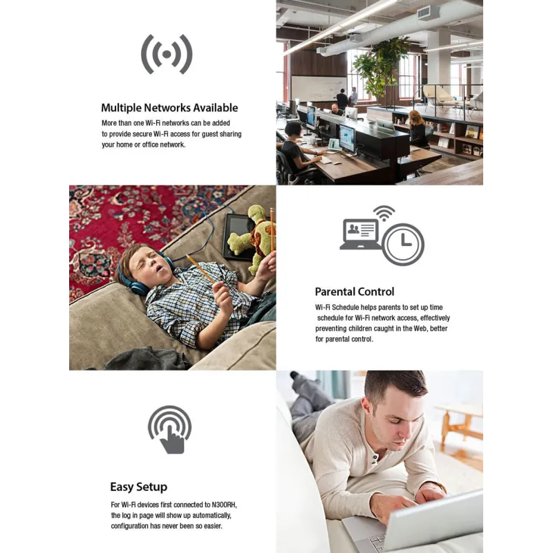 Totolink N300RH | WiFi Router | 300Mb/s, 2,4GHz, 5x RJ45 100Mb/s, 2x 11dBi - Imagen 11