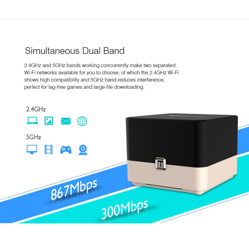 Totolink T10 WiFi Router, AC1200, Çift Bant, MU-MIMO, 3x RJ45 1000Mb/s, 1x USB - Görsel 10