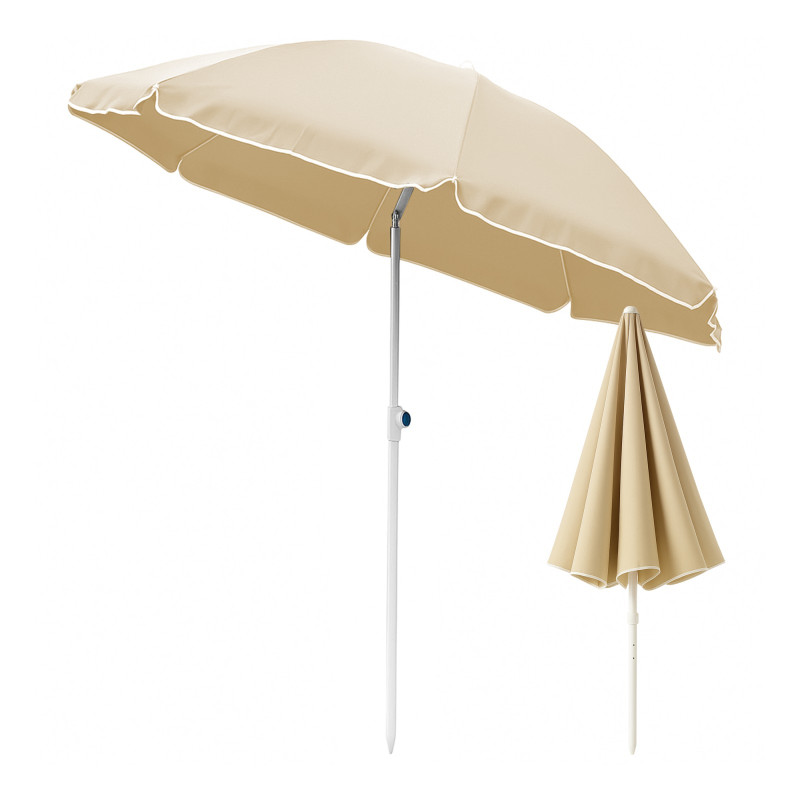 Sombrilla de playa plegable Black Forest, 1.8m beige - Imagen 2