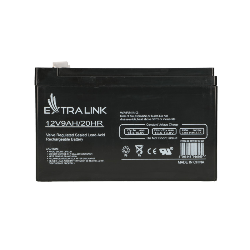 Extralink AGM Akü 12V 9Ah, bakım gerektirmeyen - Görsel 3
