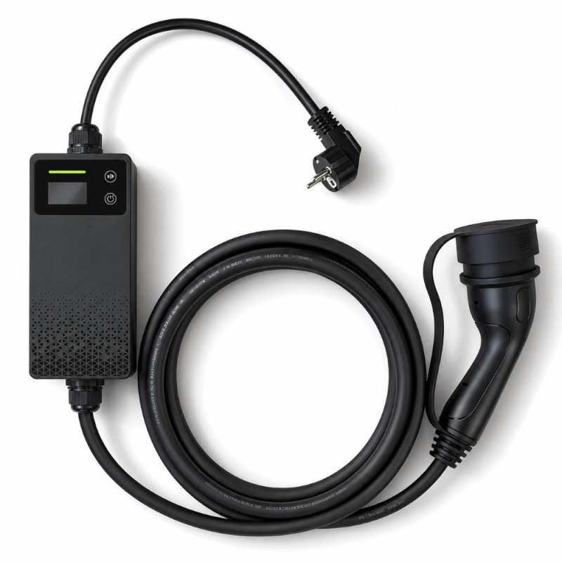 Extralink BS-PCD030 16A 3,6kW Schuko | Nabíječka do auta | 1 fáze, 5,5m, LCD displej, IP67 - Obrázek 2