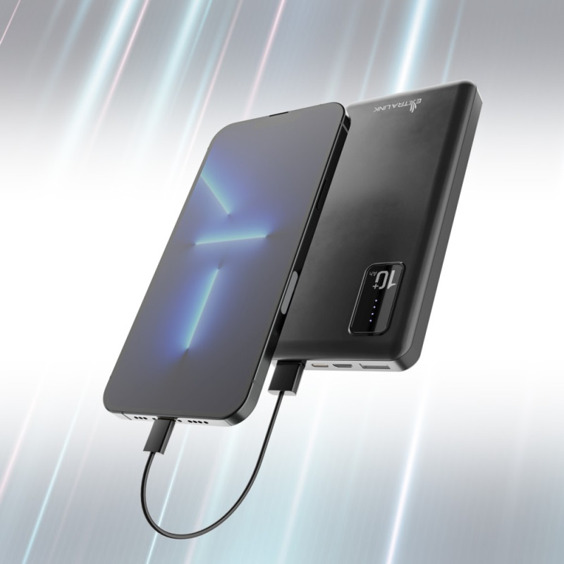 Extralink EPB-098B 10000mAh Preto | Powerbank | Power bank, USB-C - Imagem 9