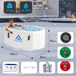 EXTRALINK ICE BATH WANNA DO MORSOWANIA 150X80X65CM IB-03 - Immagine 10