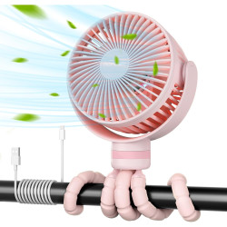 MOMCOZY PF01 PORTABLE STROLLER FAN PINK