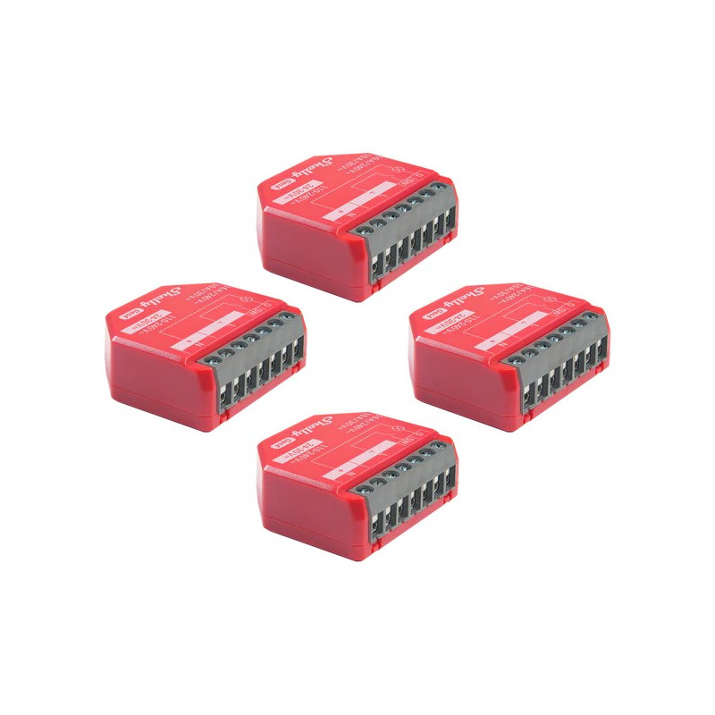 Shelly 1PM Gen4 4-Pack | Moduł dopuszkowy | WiFi, Bluetooth, Matter, Zigbee, z pomiarem mocy, zestaw 4 sztuk