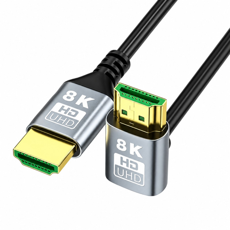 EXTRALINK KABEL HDMI 2.1 8K HDR 2M KĄTOWY GÓRNY SKRĘT - Imagen 2