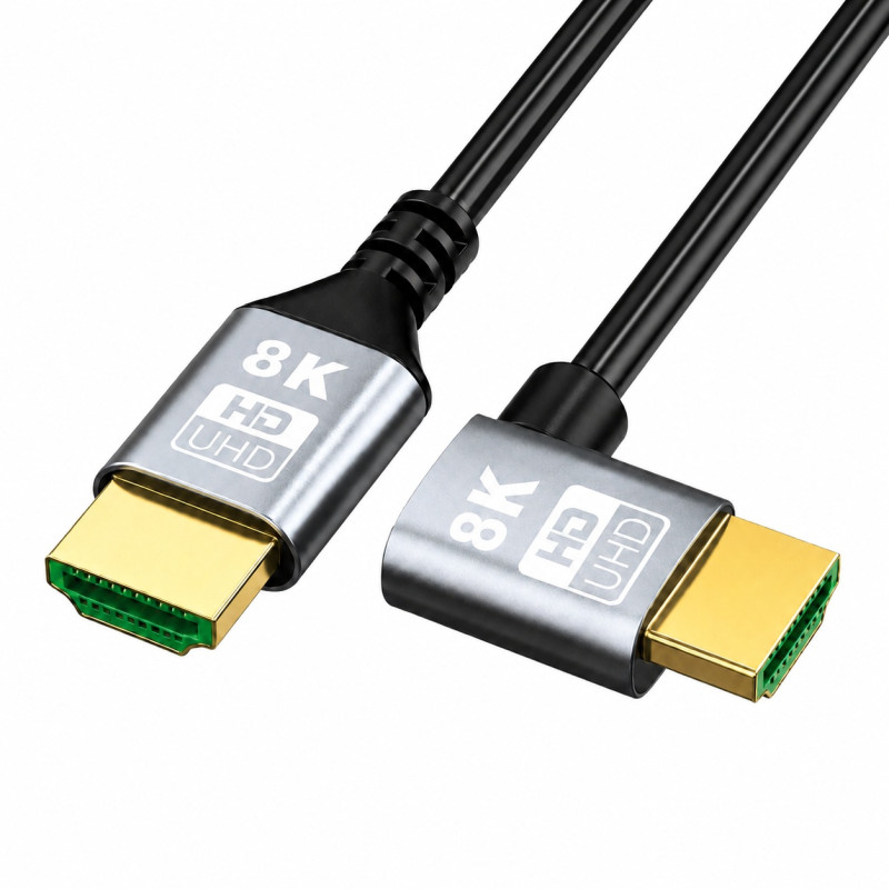 EXTRALINK KABEL HDMI 2.1 8K HDR 2M KĄTOWY LEWY SKRĘT - Imagen 2