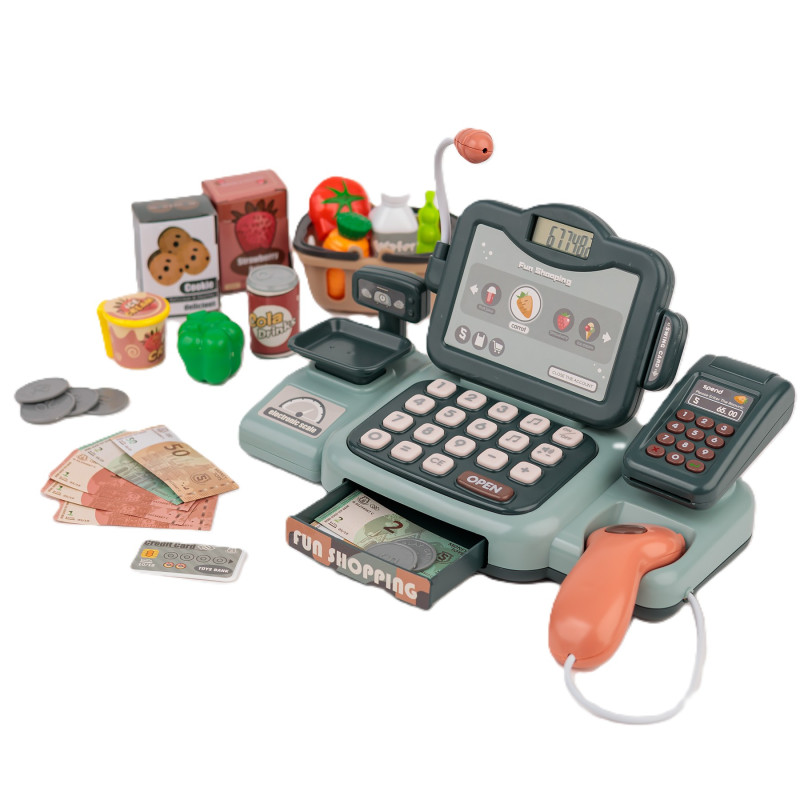 EXTRALINK TOYS KASA SKLEPOWA DLA DZIECI DUŻY ZESTAW 24EL. - Imagem 2