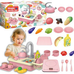 EXTRALINK TOYS ZLEWOZMYWAK Z KUCHENKĄ Z OBIEGIEM WODY...