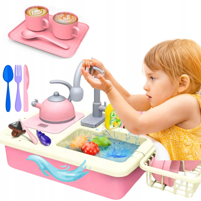 EXTRALINK TOYS ZLEWOZMYWAK Z KUCHENKĄ Z OBIEGIEM WODY ZABAWKA - Imagem 3