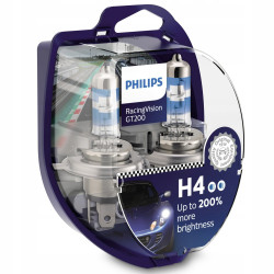 PHILIPS RACINGVISION GT200 H4 12 V 60/55 W, 2 SZT