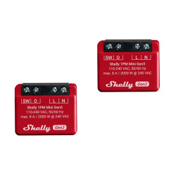 Shelly 1PM Mini Gen3 x2 | Moduł przekaźnikowy | WiFi,...
