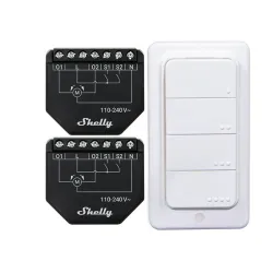 SHELLY SHUTTER X2 + BLU RC BUTTON 4 PACK