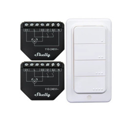 Shelly Shutter x2 + BLU RC Button 4 | Sterownik rolet +...