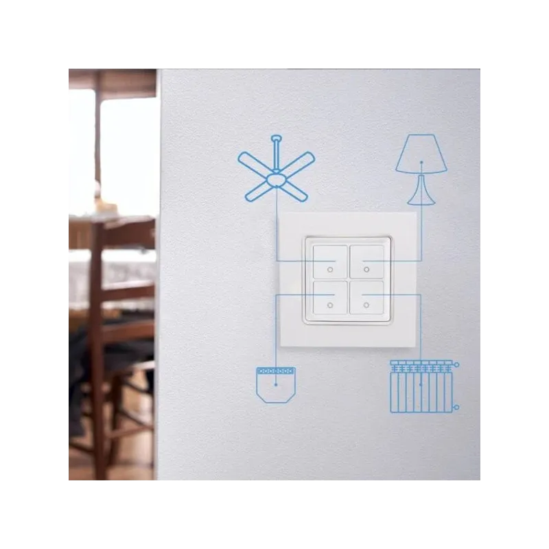 SHELLY WALL SWITCH 4 - WHITE - Imagen 2