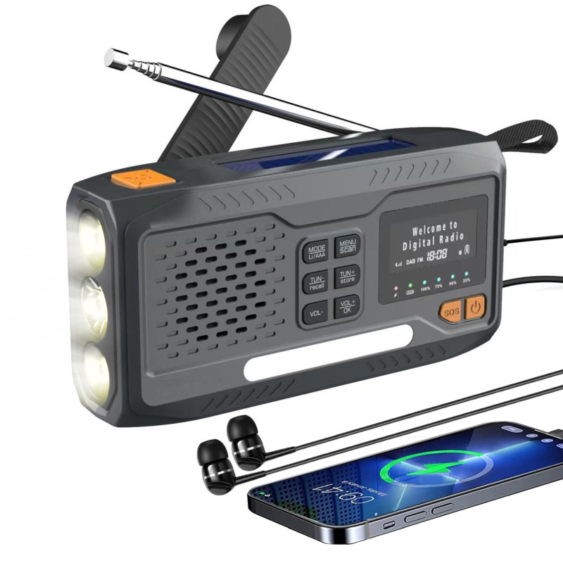 Extralink BT-4000 | Radio awaryjne Bluetooth solarne z korbką dynamo i latarką SOS | Powerbank 4500mAh - Zdjęcie 3