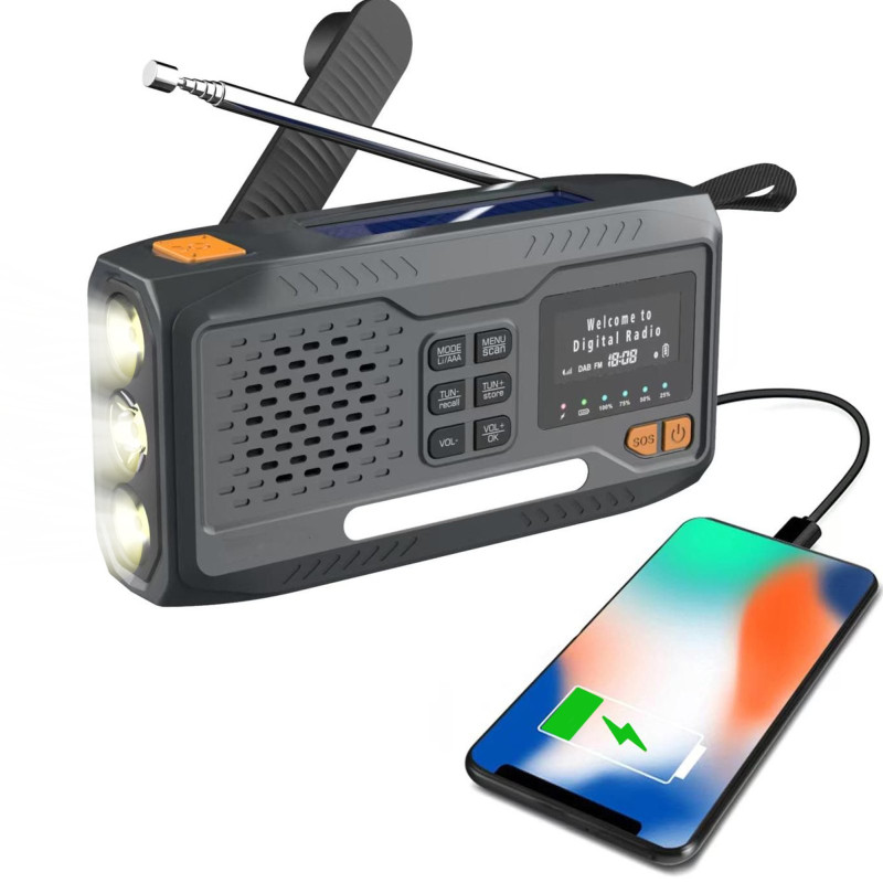 EXTRALINK RADIO AWARYJNE BLUETOOTH SOLARNE Z KORBKĄ DYNAMO POWERBANK 4000MAH Z LATARKĄ SOS BT-4000 - Imagen 4