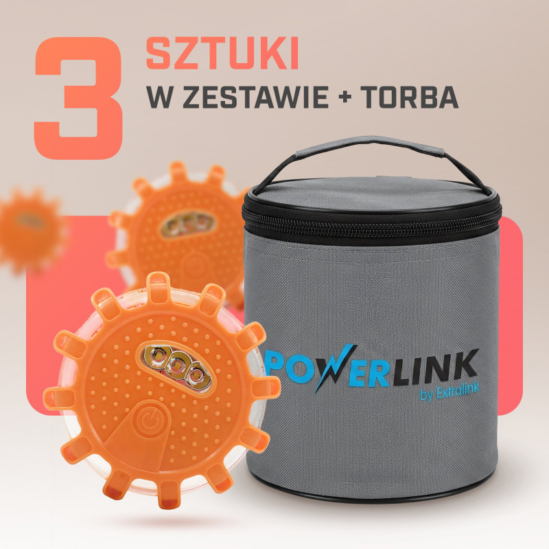EXTRALINK SMARTLIFE SYGNALIZATOR DROGOWY LED FLARA DROGOWA 3-SET - Imagen 2