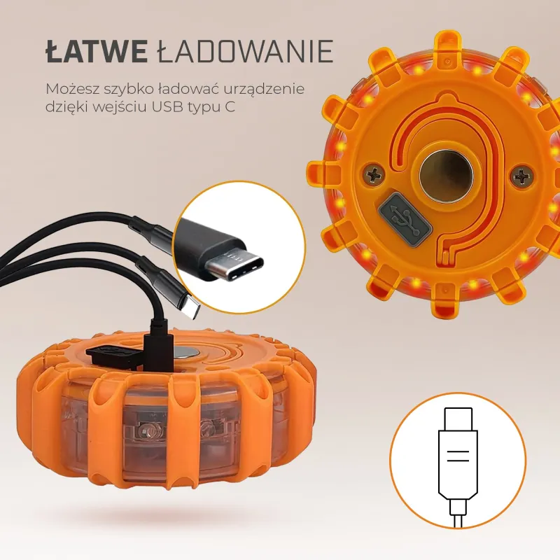 Extralink Smartlife | Sygnalizator Drogowy LED | Flara Drogowa, USB-C - Zdjęcie 5