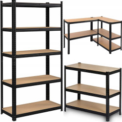 REGAŁ MAGAZYNOWY METALOWY CZARNY 220X90X40CM - Imagem 2