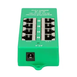 Extralink 4 Portowy Gigabit PoE Injector Aktywny, 4 porty Gigabit 802.3at/af, Mode A