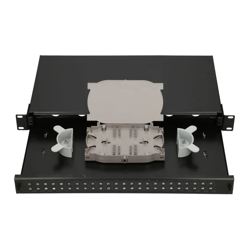 Extralink 48 Core Przełącznica 24 SC Duplex, 48 spawów, czarna