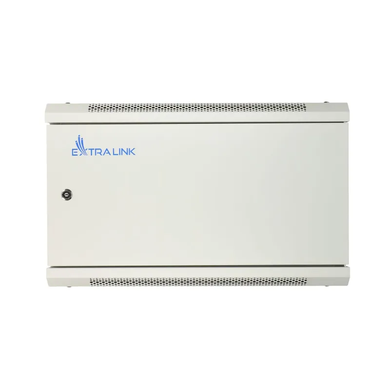 Extralink 6U 600x450 ASP Szara Szafa rack montowana na ścianie, drzwi blaszane pełne
