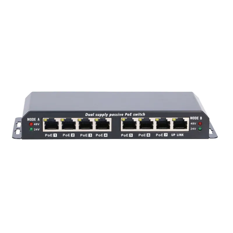 Extralink 8-7 PoE Switch PoE 7x 100Mb/s PoE, 1x Uplink RJ45, Zdroj napájení 24V 2.5A