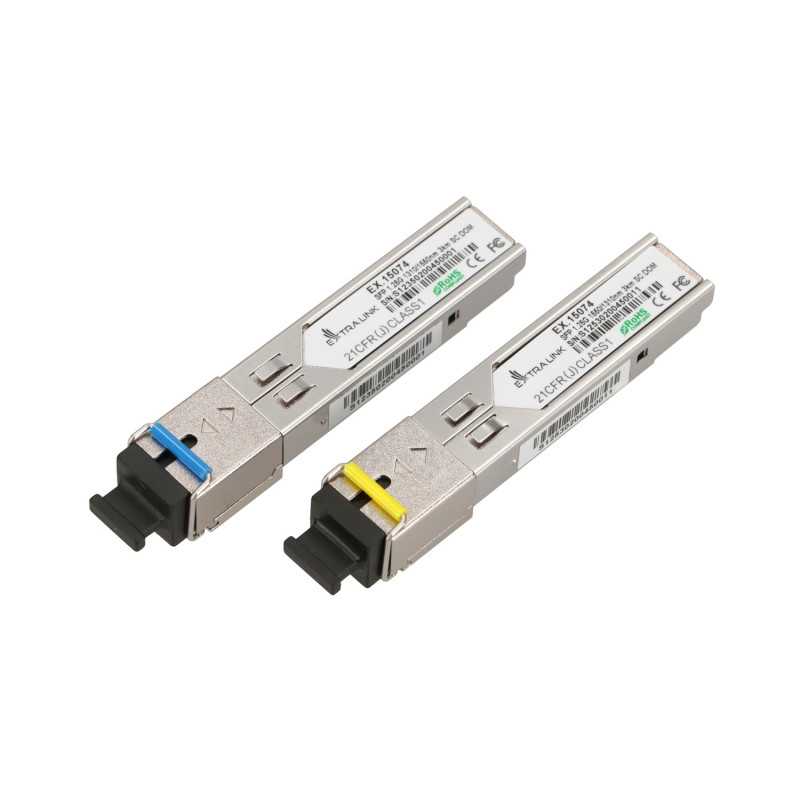 Extralink SFP 1.25G | Moduł SFP WDM | 1,25Gbps, 1310/1550nm, single mode, 3km, SC, DOM, para, dedykowany dla HP/Aruba - Zdjęcie 2