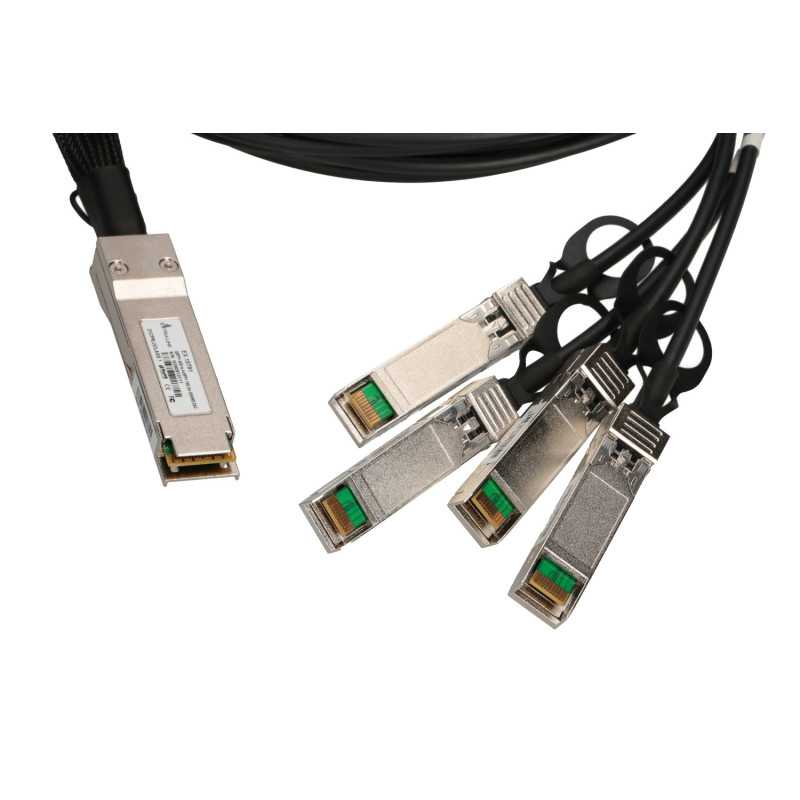 Кабель QSFP+ Extralink QSFP+ DAC, DAC, 40Gbps до 4x 10Gbps 3m, 30AWG - Изображение 2