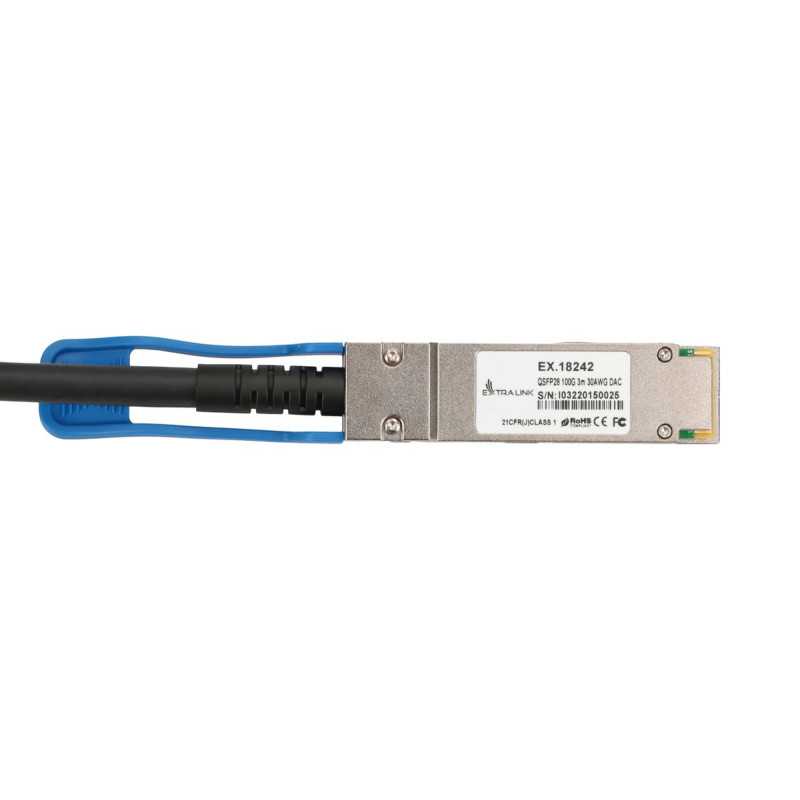 Extralink QSFP28 DAC | Cabo QSFP28 | DAC, 100G, 3m, 30AWG Passive - Imagem 2