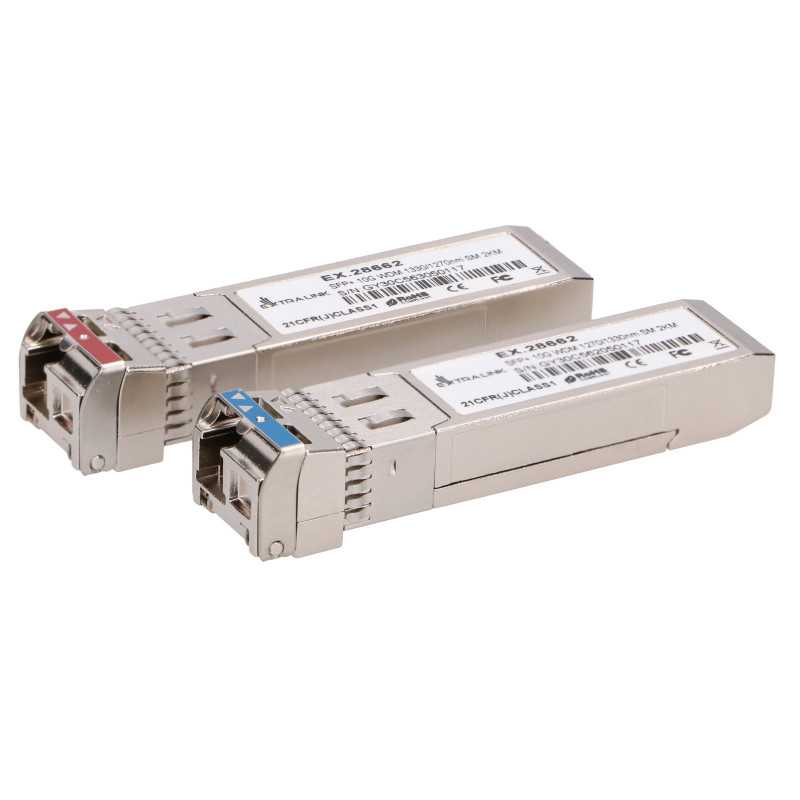Extralink SFP+ 10G | Moduł SFP+ WDM | 10Gbps 1270/1330nm, single mode, 2km, para - Zdjęcie 4