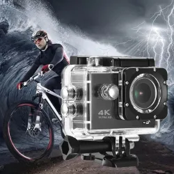 Extralink Action Camera H9S Czarna Kamera 4K 30fps, IP68, wyświetlacz 2.0", Wi-Fi, USB, mini HDMI