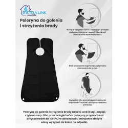 Extralink Beard Shaving Cape Peleryna do golenia i strzyżenia brody Czarna